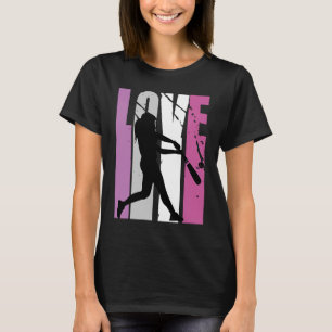Camiseta Retro Pink Live Love Entrenador de béisbol Mujeres