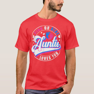 Camiseta Retro Pink Or Blue Auntie Loves You Baby Gender Re