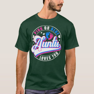 Camiseta Retro Pink Or Blue Auntie Loves You Baby Gender Re