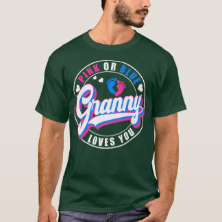 Camiseta Retro Pink Or Blue Granny Loves You Baby Gender Re