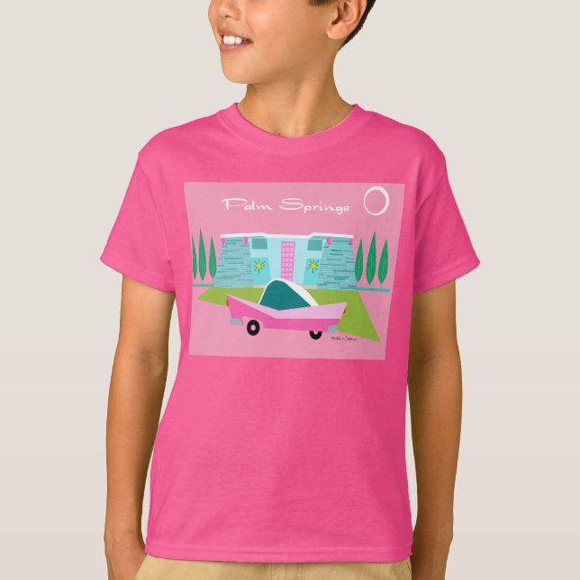 Camiseta Retro Pink Palm Springs (Anverso)