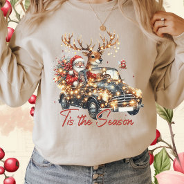 Camiseta Retro Pink Reindeer Santa Tis El Camión De Tempora