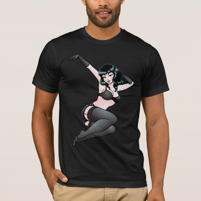 Camiseta retro Pinup Chica Jazz Dancer (Anverso)