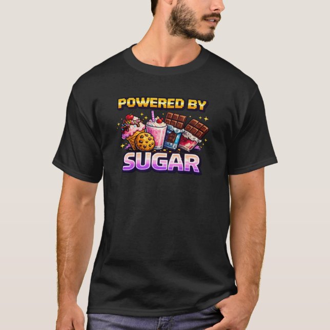 Camiseta Retro Pixel Arcade con energía de azúcar (Anverso)