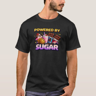 Camiseta Retro Pixel Arcade Powered By Sugar T-Shirt