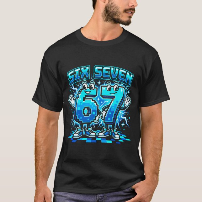 Camiseta Retro Pixel Art Número 67 - Gra de Juegos (Anverso)
