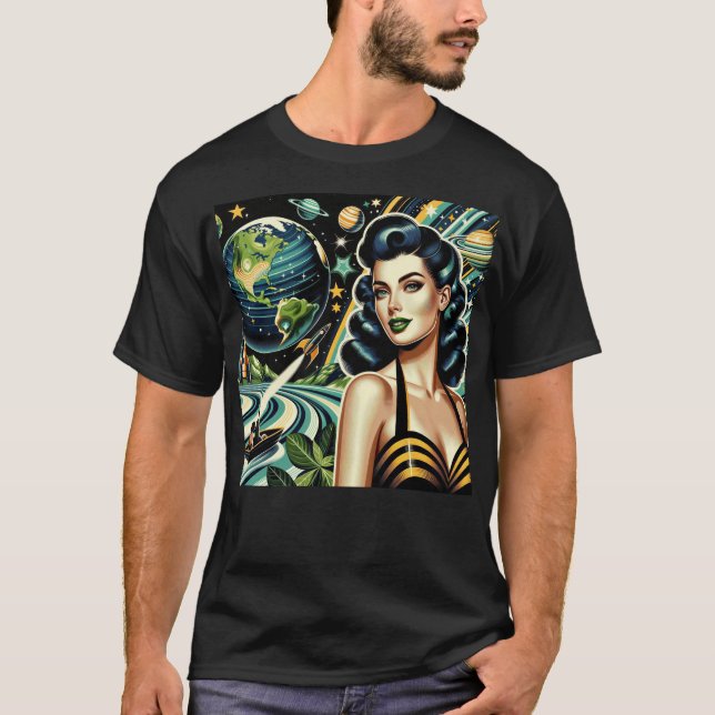 Camiseta Retro Planet Pin-Up  (Anverso)