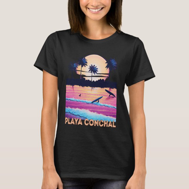 Camiseta Retro Playa Conchal Costa Rica Surf de recuerdo (Anverso)