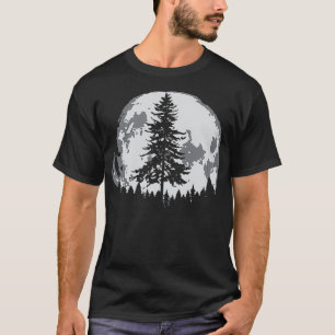 Camiseta Retro Pleno Moon Minimalista Pine Tree Vintaph