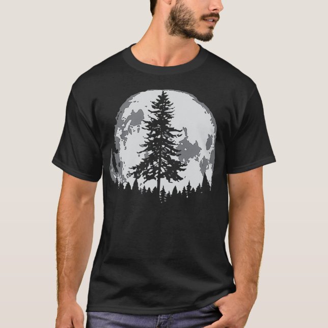 Camiseta Retro Pleno Moon Minimalista Pine Tree Vintaph (Anverso)