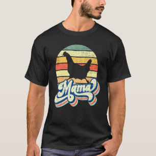 Camiseta Retro Pollo Mama Silueta de Pollo Vintage 70s