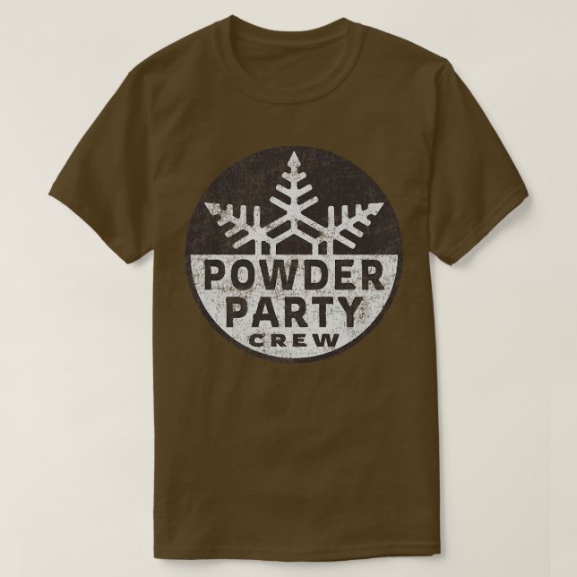 Camiseta Retro Polvo Fiesta Crew Snowflake Nieve Lover Ski  (Diseño del anverso)