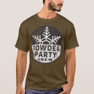 Camiseta Retro Polvo Fiesta Crew Snowflake Nieve Lover Ski 