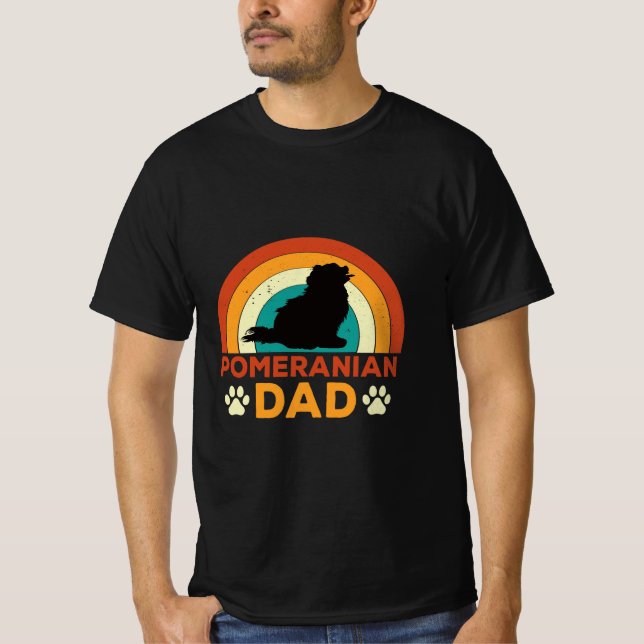 Camiseta Retro Pomeranian Papá (Anverso)