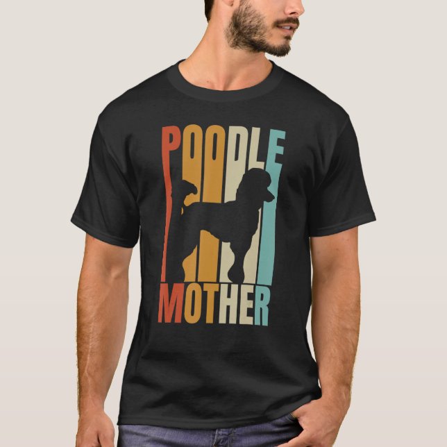 Camiseta Retro Poodle Madre Mujer Perra (Anverso)