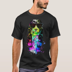 Camiseta Retro Pop Art Bernedoodle Perro Retrato con Cabeza