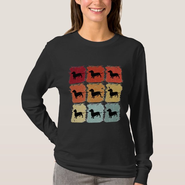 Camiseta Retro Pop Art Dachshund Dog (Anverso)