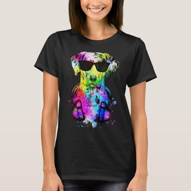Camiseta Retro Pop Catahoula Leopard Retrato con cabeza (Anverso)