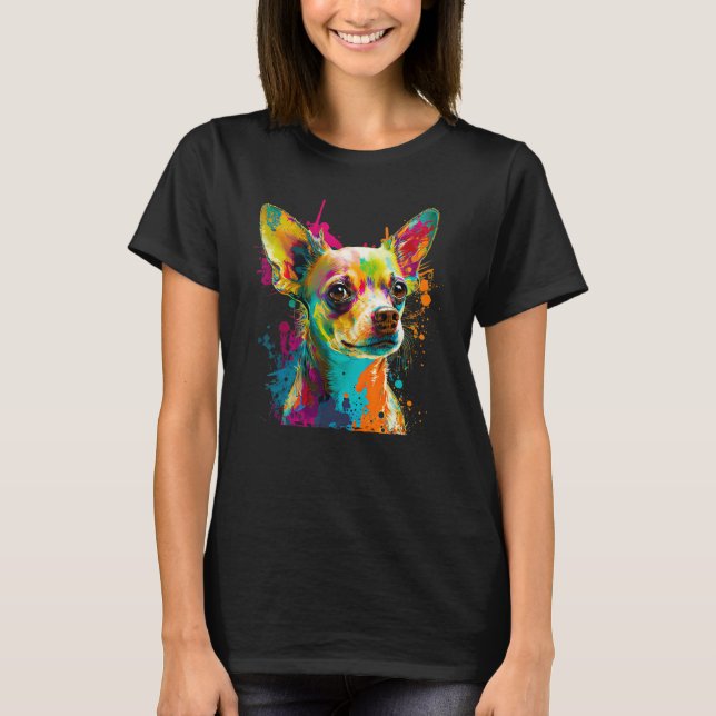 Camiseta Retro Pop Chihuahua Breed Art (Anverso)