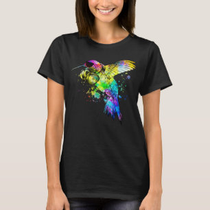 Camiseta Retro Pop Hummingbird Auriculares Aves Watchi