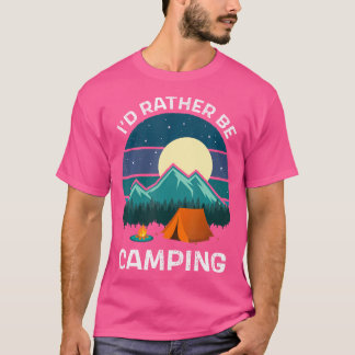 Camiseta Retro Preferiría Estar Caminando Camping Hombres W
