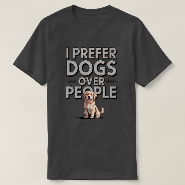 Camiseta Retro Prefiero Los Perros A La Cita De La Gente (Diseño del anverso)