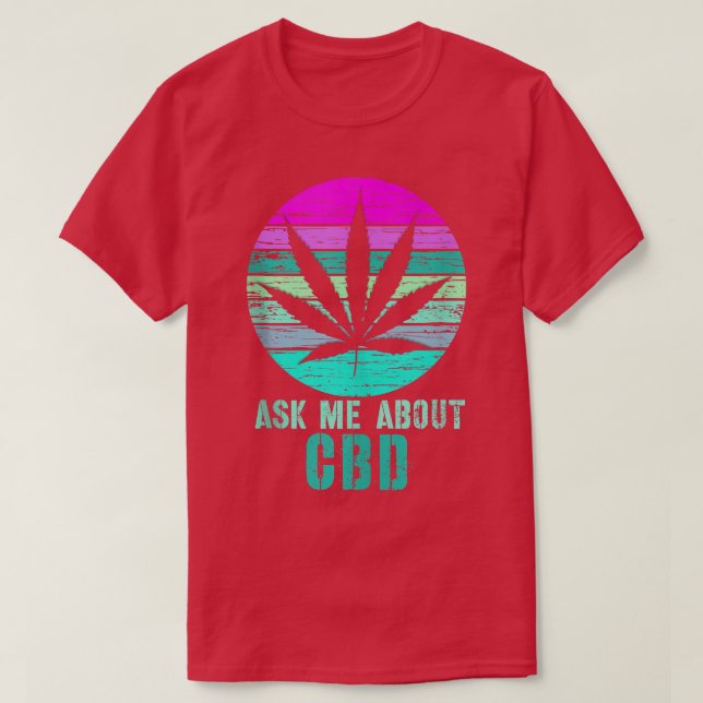 Camiseta Retro Pregúntame sobre Cbd Cannabidiol 302 (Diseño del anverso)
