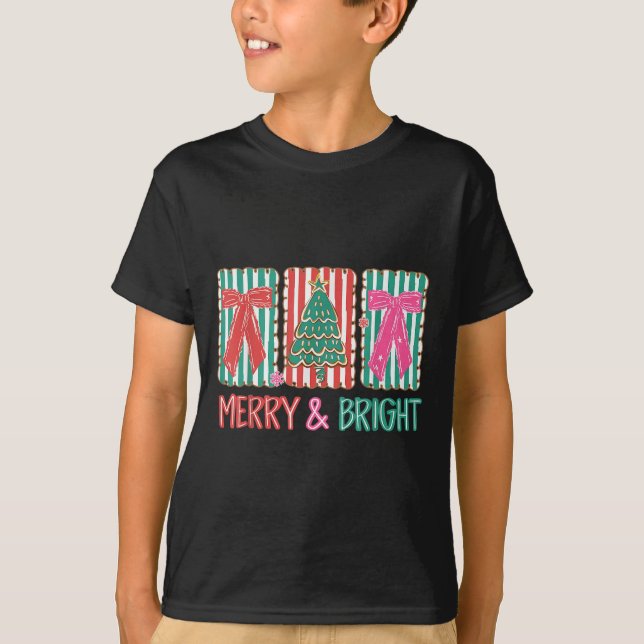 Camiseta Retro Preppy Merry And Bright Girly Coquette Chris (Anverso)