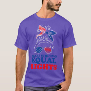 Camiseta Retro Pro Choice Messy Bun Womens Stars Stripes Eq