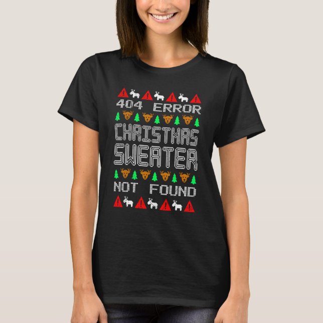 Camiseta Retro Programador Coder Navidades feos 404 Error I (Anverso)