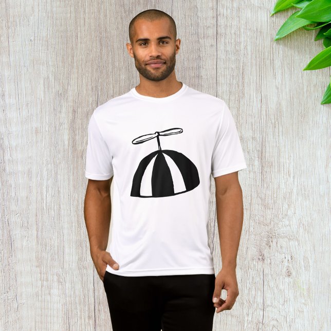 Camiseta Retro Propeller Beanie Whimsical Negro y Blanco (Subido por el creador)