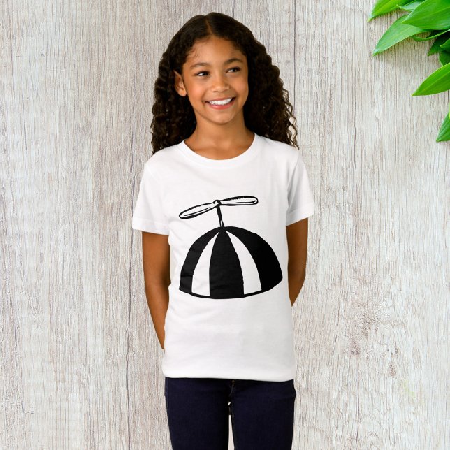 Camiseta Retro Propeller Beanie Whimsical Negro y Blanco (Subido por el creador)