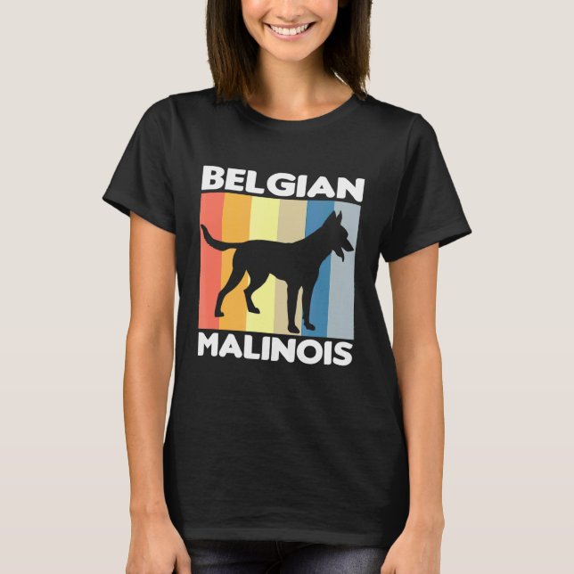 Camiseta Retro Propietario belga de Malinois Perro cachorro (Anverso)