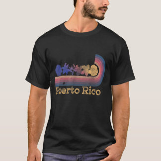 Camiseta Retro Puerto Rico Flores tropicales estilo surf 80
