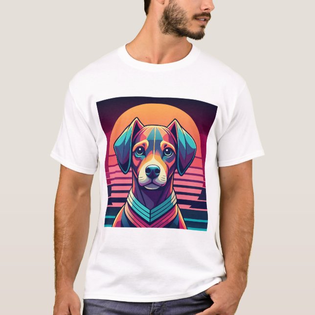 Camiseta Retro Pulse Pup 80s Sunset Vibes (Anverso)