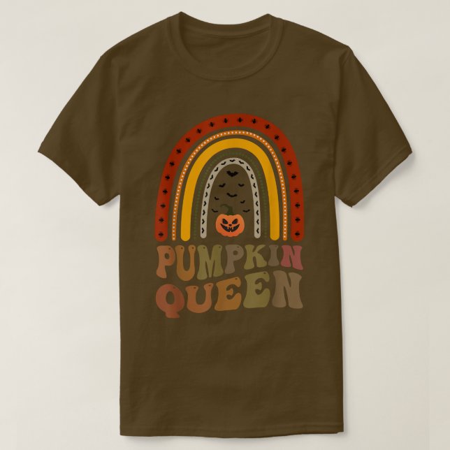 Camiseta Retro PUMPKIN QUEEN Rainbow Carver Lady Fall Carvi (Diseño del anverso)
