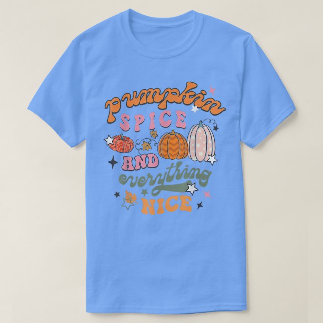 Camiseta Retro Pumpkin Spice And Everything Fall Autum Than (Diseño del anverso)