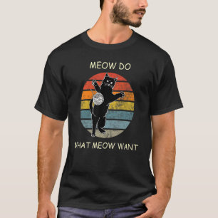 Camiseta retro pun meow hacer lo que meow quiere un gato vi