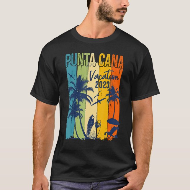 Camiseta Retro Punta Cana 2023 Vacaciones Familiares Domini (Anverso)