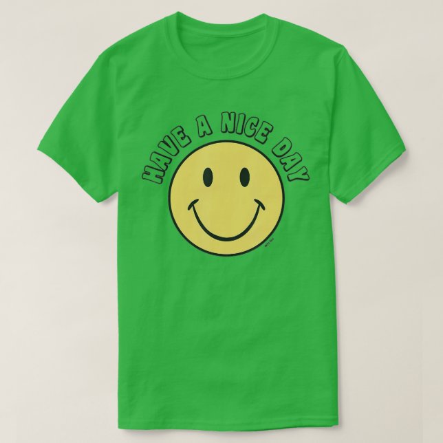 Camiseta Retro - Que tengas un buen día - Sonríe feliz cara (Diseño del anverso)