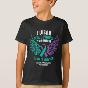 Camiseta Retro Que Uso Verde azulado & Púrpura Para Alg