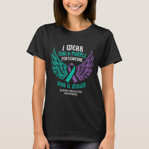 Camiseta Retro Que Uso Verde azulado & Púrpura Para Alg