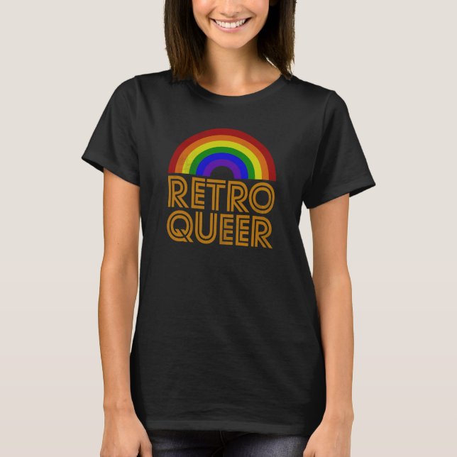 Camiseta Retro Queer 3 (LGBTQ Gay Lesbian Transgender) (Anverso)