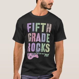 Camiseta Retro QUINTO GRADO ROCKS Maestra Rockstar Equipo 5