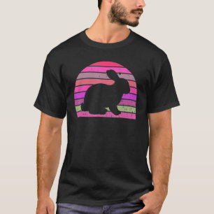 Camiseta Retro Rabbit Vintage Rabbit Silhouette Farm Animal