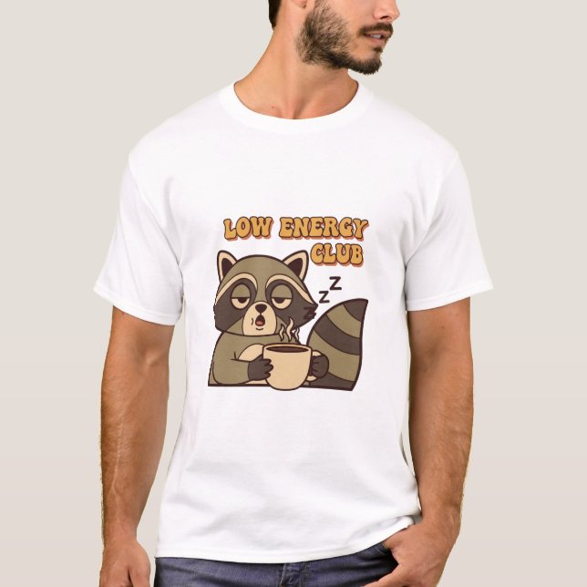 Camiseta Retro Raccoon Low Energy Men’s Graphic T-Shirt (Anverso)