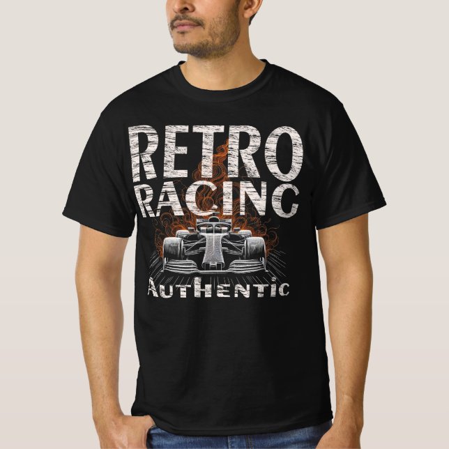 Camiseta Retro Racing Authentic fired car sport (Anverso)