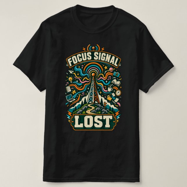 Camiseta Retro Radio Señal de Enfoque Perdida (Diseño del anverso)