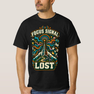 Camiseta Retro Radio Señal de Enfoque Perdida
