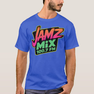 Camiseta Retro Radio T-Shirt - JAMZ MIX 100.7 FM estilo neó